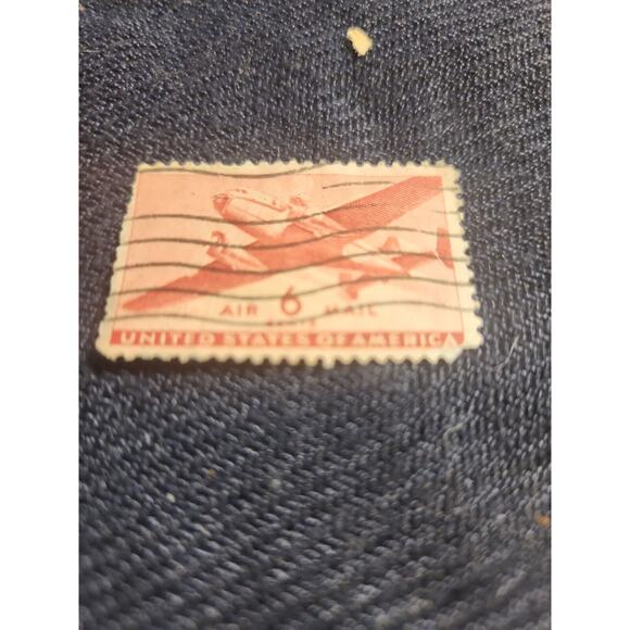 RARE 1940S RED 6 CENT U.S. AIR-MAIL STAMP - Picture 2 of 5